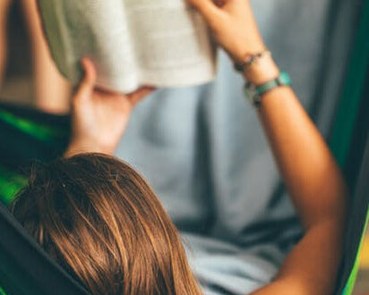 woman reading a book